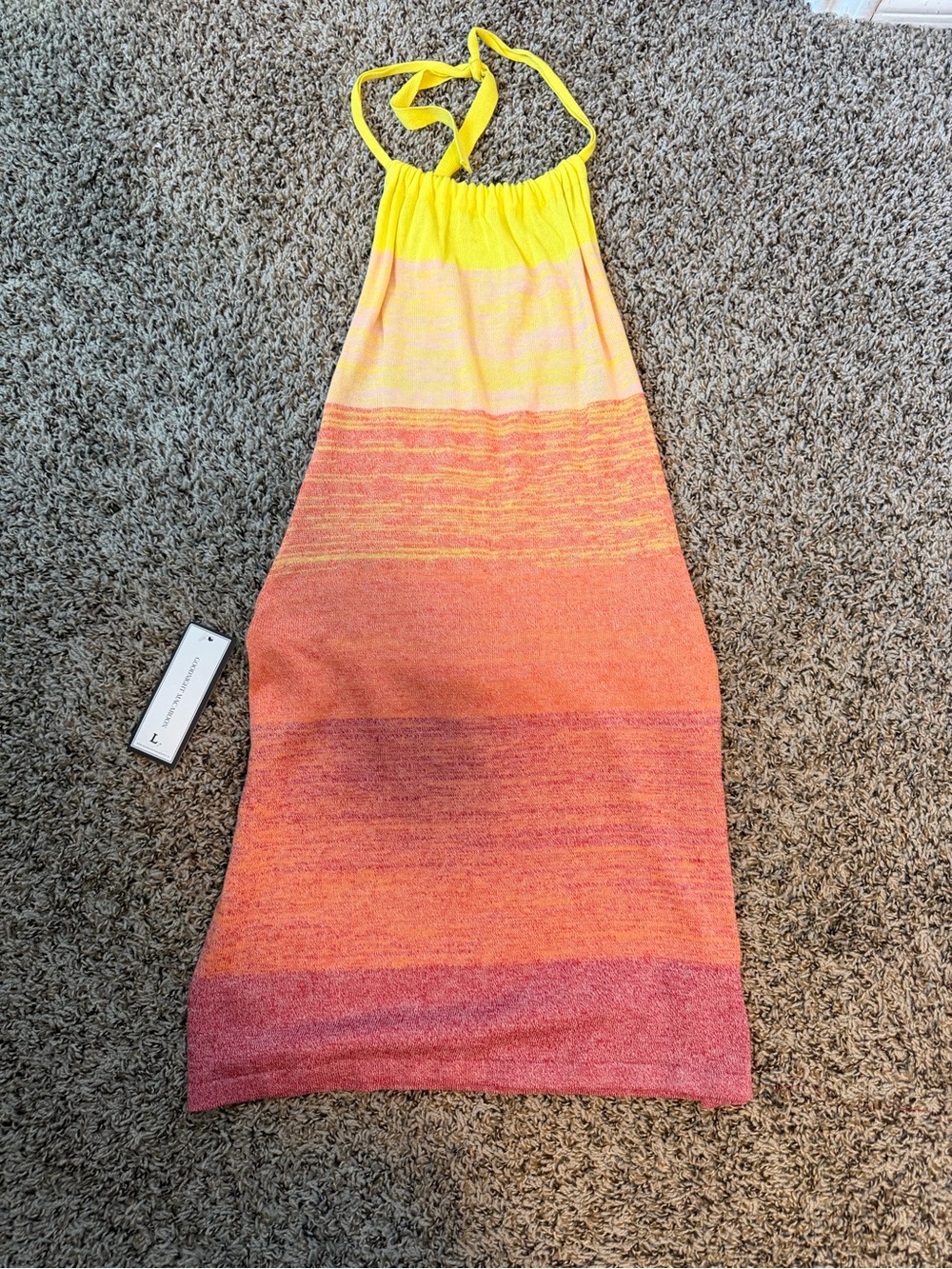 ⚡️NWT Sunset Ombre Halter Knit Dress Cover-Up - Yellow to Coral